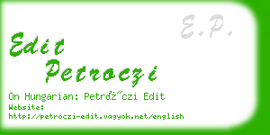 edit petroczi business card
